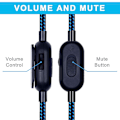 Miniatyrbilde 3 av 5: Kabel for Astroa10 A40 Gaming Headset flettet med volumkontroll Mute Clip [DB] Blå Blue