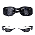 Miniatyrbillede 3 af 5: Glasögon Vision Anti-fatigue Synvård Förbättrare Stenopeic Pi Bright black frame pinhole