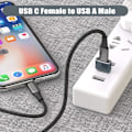 Miniatyrbillede 2 af 5: Apple iPhone 16 Oplader Adapter, USB til USB C Adapter 3-pak, USB C Hun til USB A Han Type C Konverterer til Apple Watch_max