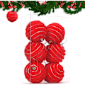 Pikkukuva 6 / 8: Plush-joulukuulat, koristeelliset koristeet joulukuuseen 8 cm red