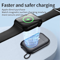 Miniatyrbilde 5 av 9: Qi Trådløs Powerbank for Apple Watch Series 7/6/5/4/3/2/1 2580mAh Black Svart