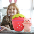 Pikkukuva 6 / 7: Kawaii mansikkapupu pehmo u2013 käännettävä porkkanatyyny, jänis, pehmolelu pojille ja tytöille Rosa gris
