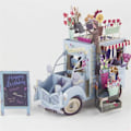 Miniatyrbillede 2 af 7: Romantisk blomst fødselsdag jul lykønskningskort 3D lykønskningskort overraskelsesgaver Valentinsdag bryllupsdag par kone mand 02