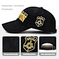 Miniatyrbilde 5 av 6: Myk Topp Sports Baseball Cap Bomull 3D Broderi Unisex Snapback Cap Tennis Hat Dad Hvit Svart