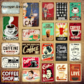 Miniatyrbillede 2 af 7: Metallplade Køkken Bar Vægdekoration Retro Plakater Jernmaleri YD1251AI 20x30cm