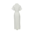 Miniatyrbild 4 av 10: Ditsy Tie Front Button Up Boho Midi T-shirtklänningar (Vit L)