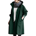 Miniatyrbilde 3 av 7: Hette Lomme Lang Arm Vindjakke Løs Kjole Midt Lengde Jakke Britisk Stil Kvinner Klær Solid Høst Tynn Casual Casual Casual Case Vintage Blå XXL