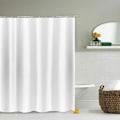 Miniatyrbilde 1 av 5: EKSTRA LANG DUSJFORHENG høyde hvit for badet, bredt badeforheng laget av antimugg polyester, vanntett