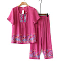 Miniatyrbild 6 av 7: Varumärken Designer Dam Sovkläder Sommar Dam Pyjamas Set Tunn Lös Kortärmad Pyjamas Kvinnor Ventilation Hemkläder Blå 2 4XL 70-80Kg