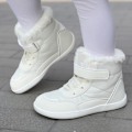 Miniatyrbillede 3 af 7: Børnesko til Barefod Vinter Vinterstøvler Varme Foret Barefodssko Anti-Slip Vinterstøvler Letvægts Komfortable Vandrestøvler Til Piger Drenge Kw03 white 32 EU