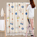 Miniatyrbilde 1 av 7: 1 Bit Moderna Minimalistiske Stick-On Blackout Gardiner, No-Punch Bärbar, Lämplig För Vardagsrum Sovrum Kök Dekoration Hello Bear 150cmx150cm