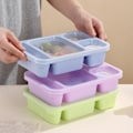 Miniatyrbild 8 av 8: Plastbehållare, Lunchlådor med Dammlock Såslådor 4 Fack Lufttät Matförvaringsbehållare Snackbox för Skolarbete Resor (Stil två) Stil två