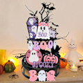 Miniatyrbillede 5 af 8: Halloween Tiered Tray | Træpynt til sæsonbestemt borddekoration
