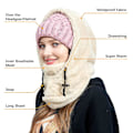 Pikkukuva 4 / 5: Sherpa Huppu Ski Mask Talvi Balaclava Vetoketjullinen Tuulenpitävä Säädettävissä Lämmin Huppu Peite Hattu Lippis Huivi [DB] Harmaa Grey