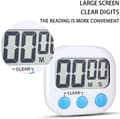2-pack Digital Köktimer - Hög Larm, Stora Siffror - Vit White 1