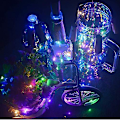 Miniatyrbild 2 av 5: Vinflaskelampor med kork, 8-pack batteridrivna LED-korkformade silverkoppartrådfärgade miniljusslingor