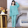 Miniatyrbilde 6 av 7: Høst Vinter Flanell Pyjamas Kvinners Todelte Løs Casual Hjemmeklær Ny O-Hals Kvinners Stripete Korall Fleece Simm Pyjamas B0859-lilla M