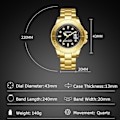 Miniatyrbillede 3 af 7: Minimalistisk herreur klassisk rustfrit stål armbåndsur mode analog kvarts ure dato kalender lysende ur til mænd mænd Guld B Gold B