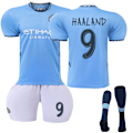 Miniatyrbillede 1 af 2: 24-25 Manchester City Haaland 9 Fodboldtrøjer Holdtræning T-shirts Adult XL(180-190cm)