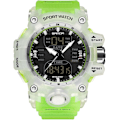 Miniatyrbillede 1 af 8: Mænds Mode Sports Armbåndsur Multifunktionelt Elektronisk Ur Digitalt Kvartsur Dobbelt Display Ur til Dreng 50m Vandafvisende GRØN Green