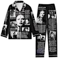 Miniatyrbilde 3 av 7: Sleepwears Taylors The Swifts Pyjamas Print 2-delt sett Långärmade med reverskrage Casual Byxor 1989 Pyjamaskostymer Style-8 Style-8 M