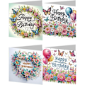 Miniatyrbild 1 av 8: 12/8/6/4-pack Diamantkonst Julgranskortsset, Handgjorda Semesterkort HK035
