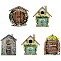 Miniatyrbillede 7 af 8: Miniature Fe-Havegårdsdør - Udendørs Fe-Hus til Træer, Havefigurer & Havepynt (Én Størrelse, E) E One size