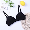 Miniatyrbillede 4 af 7: Ice Silk BH til kvinder Komfort Trådløs Samle Sexede Underkläder til kvinder Push Up Enkel Underkläder Sømløs BH BH Bralettle Kaffe 38AB