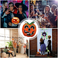 Pikkukuva 3 / 8: Halloween-kummitus karkkikassi | huopa kurpitsa karkkipussit 2013 temppu tai herkku kummitus karkkikassi läpinäkyvällä ikkunalla kiitospäivälle Pumpa