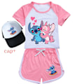 Miniatyrbild 1 av 5: Lilo och Stitch Pyjamas Set Sommar Barn Kortärmad T-shirt Sovkläder Pyjamas Tecknad Lilo Stitch Barn Cos Sportkläder Outfits 4T(110) 11-12T(160) 2076blue