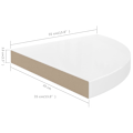 Pikkukuva 7 / 7: vidaXL Kelluvat kulmahyllyt 2 kpl valkoinen korkeakiilto 35x35x3,8 cm MDF White Vit