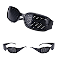 Miniatyrbillede 4 af 5: Glasögon Vision Anti-fatigue Synvård Förbättrare Stenopeic Pi Bright black frame pinhole
