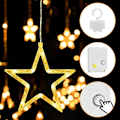 Miniatyrbillede 4 af 7: LED Stjerne Julelys 3 stk Lys Jule Indendørs Vindue Lys Dekoration 8 Tilstande IP44 Til Jul Bryllup Fest Soveværelse Balkon Dekoration Plug