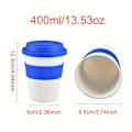 Miniatyrbild 4 av 7: 1 st, 13,5 oz resekaffemugg med lock - Hållbar PP-plastmugg för sommardrinkar och resetillbehör - Perfekt födelsedagspresent Blå