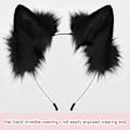 Miniatyrbilde 5 av 5: Plush maske med rev-hale og øresett, katt-hale rev-kostyme cosplay-kostyme med katteører og tass-hansker halloween cosplay black and white