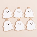 Miniatyrbillede 3 af 7: 10 stk. 18*22 mm Halloween-charms, kreativ tegneserie spøgelse tænd for smykker gør guldfarver til halskæde øreringe gør tilfældig blanding farver