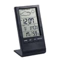 Digital väderstation med utomhussensor, inomhus- och utomhustermometer, hygrometer, barometer, väckarklocka för hem, skrivbord, väggmontering, svart