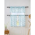 Miniatyrbilde 4 av 7: 140 * 46 cm (1 stk) 68 * 60 cm 60 * 91 cm (2 stk) Små blomstererie kjøkkengardiner egnet for kjøkken lysegrønn 68X91CM