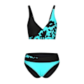 Miniatyrbilde 3 av 3: Badedrakt Dame Badedrakt Dame Print Sett Badedrakt Todelt BH Badeklær Strandklær Dame Bikini Badedrakter Himmelsblå Sky Blue S