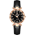Miniatyrbillede 1 af 7: Damer Mode Ure Kvinder Rustfrit Stål Armbåndsur Elegant Læder Armbåndsur Analog Kvarts Damer Ur Kvinder Vært Ur Sort Black