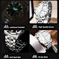 Miniatyrbillede 6 af 7: Elegant Herre Quartz Armbåndsur Klassisk Rustfrit Stål Herreur Diamant Vandafvisende Ur Multifunktionelt Forretningsur til Mænd Guld C Gold C
