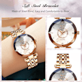 Miniatyrbillede 3 af 7: Dames Analog Kvartsur med Rustfrit Stålrem Vandafvisende Dameure Mode Rhinestone Armbåndsure til Damer Piger Hvid White