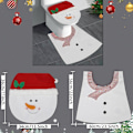 Pikkukuva 5 / 8: Joulu WC-istuimen kansisetti - Juhlava lumimies kylpyhuoneen matto ja kansi Snowman