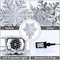 Miniatyrbild 3 av 5: Julgransprydnad med magisk roterande snöflingsprojektor, 3D glitterprojektor julgransprydnad för jul