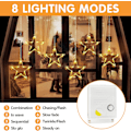 Miniatyrbilde 5 av 7: LED-stjerner Julelys 3 stk Lys Juleinnendørs Vindu Lys Dekorasjon 8 Moduser IP44 For Jul Bryllup Fest Soverom Balkong Dekorasjon Plug
