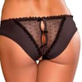 Dame trusser uden skridt til Valentinsdag Sort Black S