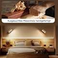 Miniatyrbilde 2 av 7: Trådløs Vegglampe i Tre med Fjernkontroll, 360° Rotérbar, Dimbar Berøringskontroll 1 piece