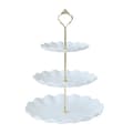 3-vånings Cupcake-ställ Stor Kapacitet Plast Dessert Display-ställ för Bröllop Te-partyn Heminredning Vit White