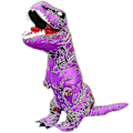 Pikkukuva 1 / 4: Lasten ja aikuisten dinosaurus puhallettava cosplay-asu Tyrannosaurus Rex Anime Cartoon Party -mekko Halloween-puku painonpudotus - Täydellinen purple