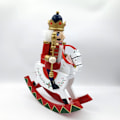 Miniatyrbillede 5 af 8: 12\" Træ Nøddeknækker Vippehest Julepynt, Traditionel A